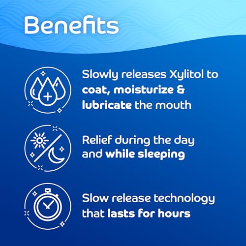 Oracoat XyliMelts for Dry Mouth Night Time or Day - Moisturizing Dry Mouth Adhering Discs, Sugar Free with Xylitol, 40 Count - 3 Pack, Slightly-Sweet Flavor, 8-Hour Relief