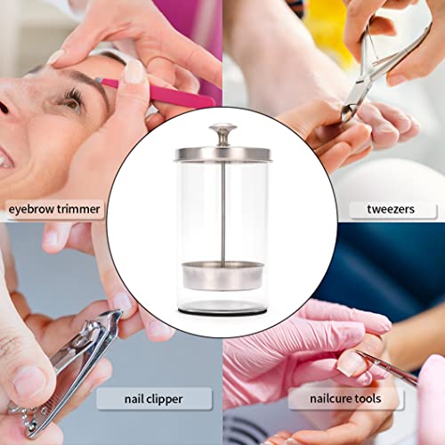 Unbreakable Disinfectant Jar - 21Oz Glass Sterilizing Jar with Removable Straining Tray for Nail Tools and Barber Supplies