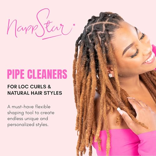 Nappstar Pipe Cleaners, Loc Curlers for Effortless Styling, Professional Flexible Shaping Tools for Dreadlocks & Natural Hair Styles, 100 Pack