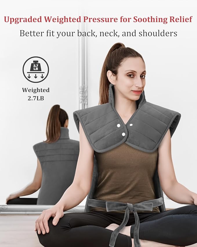 Heating Pad for Neck and Shoulders and Back, Heated Pad for Back Pain Relief, Heat Pads for Women, Gifts for Mom Grandma, Mothers Day, Birthday Gifts for Men Dad, 6 Heat Settings, 4 Auto-Off, 22"x37"