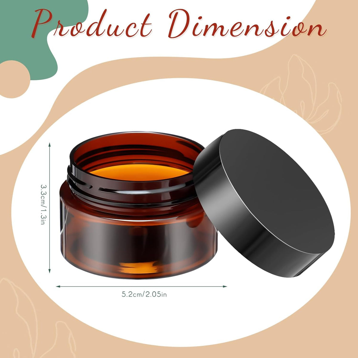 Patelai 4 Pieces Round Wide-mouth Leak Proof Plastic Container Jars with Lids for Travel Storage Makeup Beauty Products Face Creams Oils Salves Ointments DIY Making(1 Ounce,Amber)