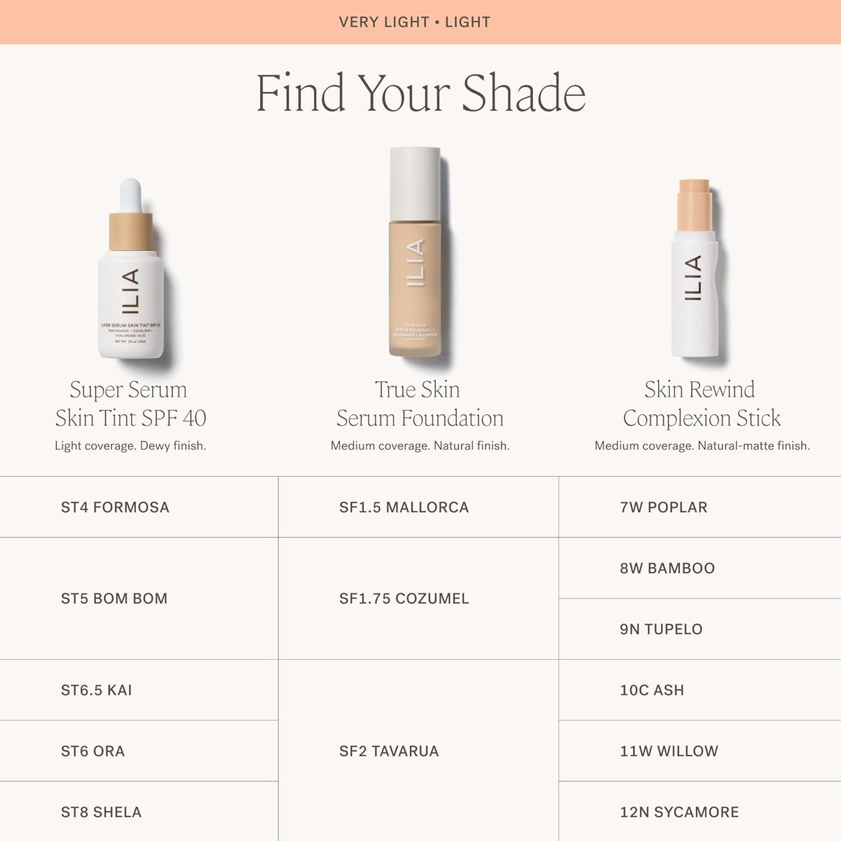 ILIA - Skin Rewind Complexion Stick - Foundation + Concealer + Skincare | Non-Toxic, Vegan, Cruelty-Free, Clean Makeup (12N - Sycamore, 0.35 oz | 10 g)