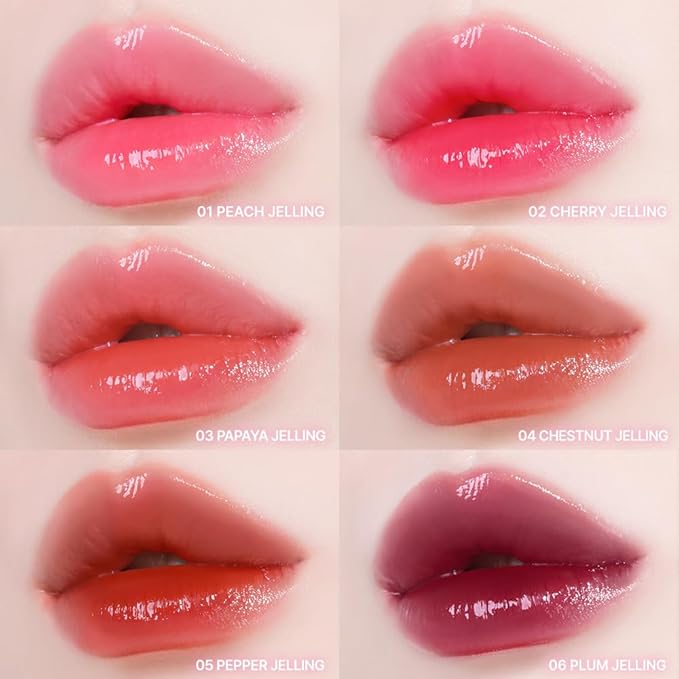 YNM Heart Jelling Tint (05 PEPPER JELLING, 0.09 oz) Silicone Lip Brush Included, K-Beauty, Non-Sticky, Moisturizing, Smudge-Proof, Korean Lip Tint, Long-Lasting, Vivid Color