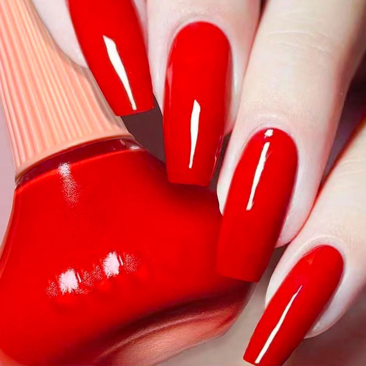 COSMOO Red Nail Polish, 12ml Classical Red Quick Dry Nail Lacquer for Nail Art Varnish, 0.41 fl oz