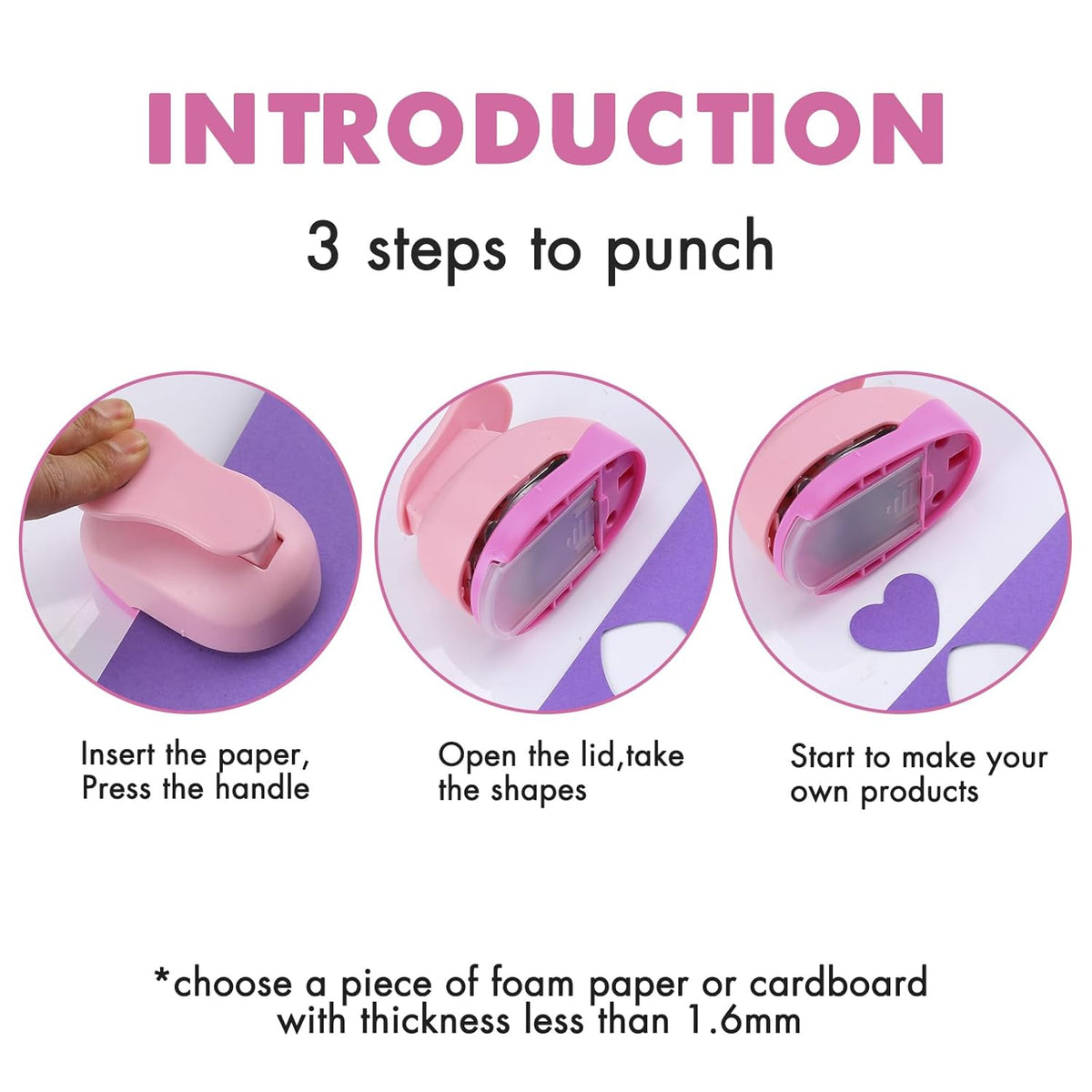 LOONENG 3 Inch Heart Paper Punch - High Precision Design for Romantic Heart Patterns - Ideal for Scrapbooking, Card Making, DIY Photo Albums, Gift Tags, Homemade Confetti