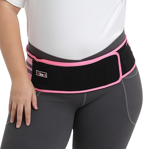 S-XXL Sacroiliac SI Joint Hip Belt for Women Men-Alleviate Sciatica|Pelvic|Back|Lower Back Support, Pelvic Support Belt, Adjustable Lumbar Pain Relief, Trochanter Belt,Pink, XL(Hip Size 52"- 63")