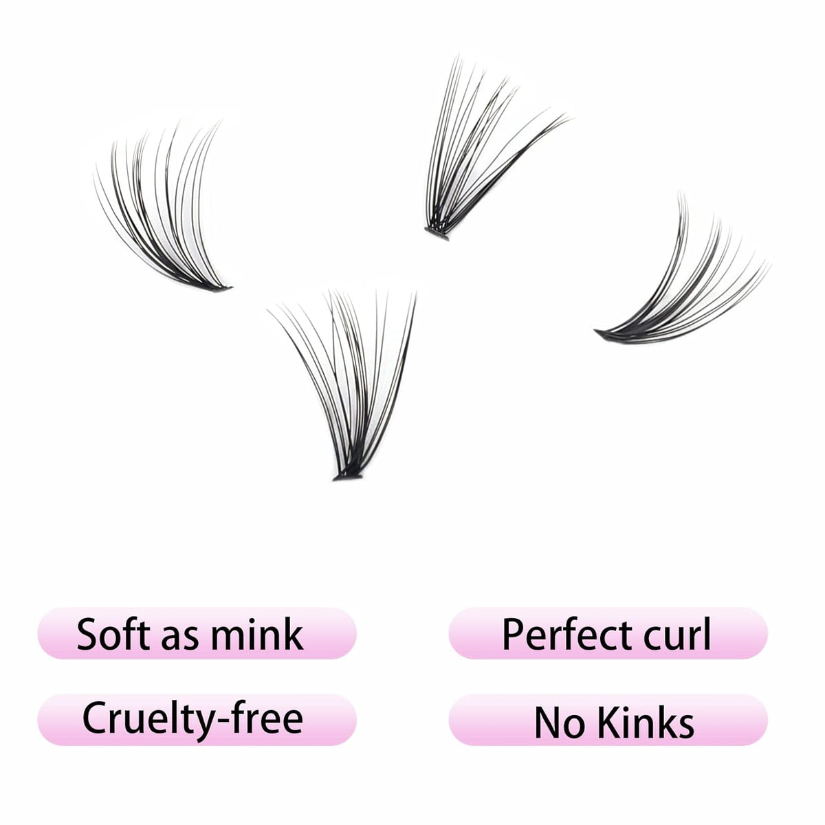 Lash Clusters LAUBESS Individual Lashes Waterproof Eyelash Clusters Mixed Tray Cluster Eyelash Extensions Soft Cluster Lashes for Beginners (20D-D-14)