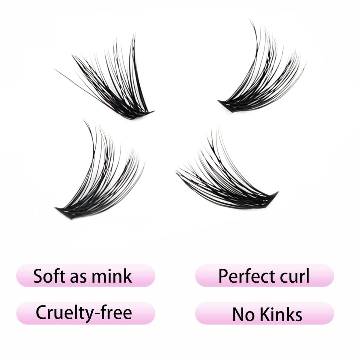 Lash Clusters LAUBESS Individual Lashes Waterproof Eyelash Clusters DIY Cluster Eyelash Extensions Soft Cluster Lashes Beginners (40D-D-16)