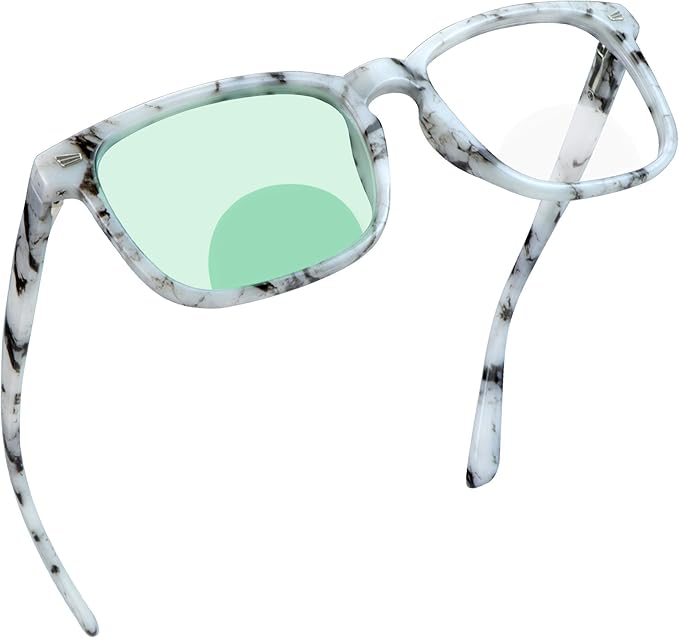 YEIN Bifocal Reading Glasses with Blue Light Blocking Lenses, Bifocal Reader for Women and Men, Vintage Square frame with Spring Hinge (+0.50/+3.00 magnification)