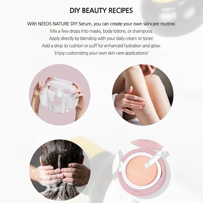 NEEDS NATURE DIY Serum Korean Skincare for Dry, Sensitive Skin (20ml, Beta-Glucan)