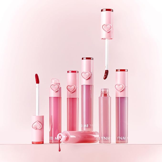YNM Heart Jelling Tint (04 CHESTNUT JELLING, 0.09 oz) Silicone Lip Brush Included, K-Beauty, Non-Sticky, Moisturizing, Smudge-Proof, Korean Lip Tint, Long-Lasting, Vivid Color