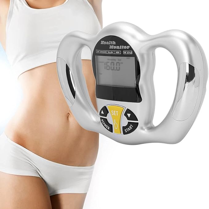 Handheld Body Fat Measuring Instrument BMI Meter, Body Fat Tester, Body Composition Smart Scale Analyzer, Tracks Heart Health, Vascular Age, BMI, Fat, Muscle & Bone Mass, Water