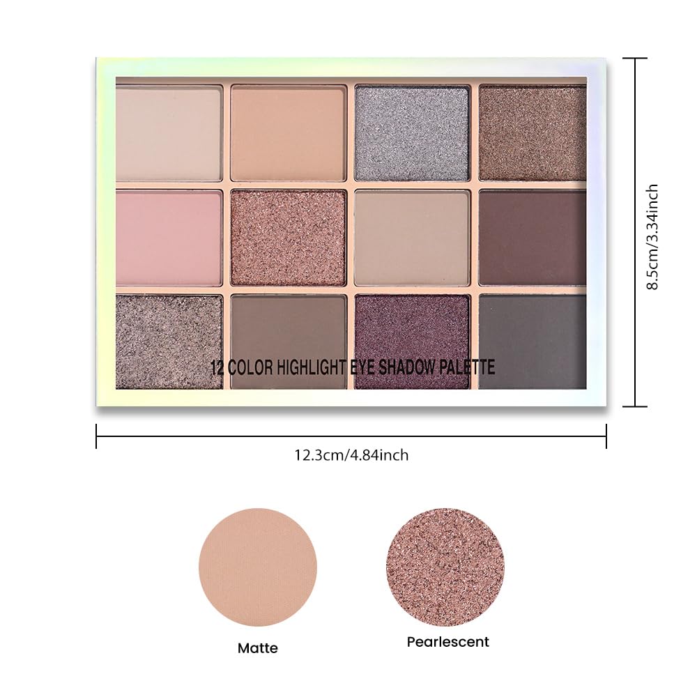 SUAKE Neutral Smokey Eye Shadow Palette,Nude Silver Gray Cream Eyeshadow Palette,Make Up Pallets for Women, Highly Pigmented Long Lasting Naturing-Looking,Blendable,Vegan