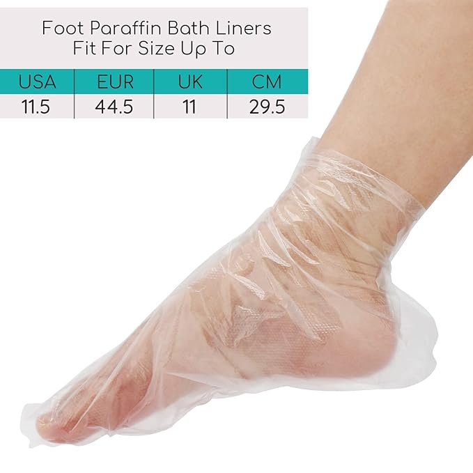 Segbeauty Paraffin Wax Bath Liners for Foot, 400pcs Paraffin Foot Bags, Plastic Paraffin Bath Mitts Socks Hot Wax thera-py Booties Covers for Foot Spa Wax treat-ment Paraffin Wax Machine