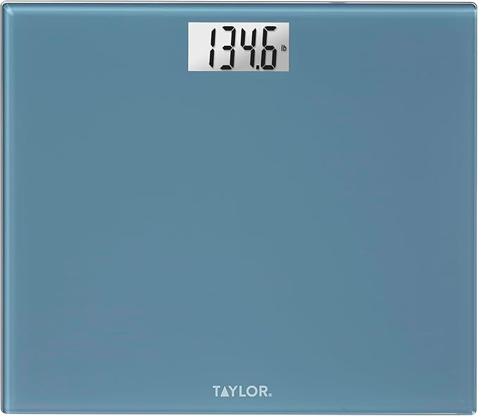 Taylor Digital Extra-Wide Extra High 500lb Capacity Bathroom Scale for Body Weight, Accurate High Precision and Ultra Wide Platform, Digital Weighing Machine for People, Easy-to-Read, Slate Blue