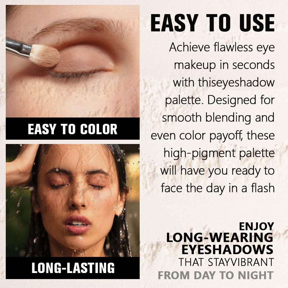 Single Matte Eye Shadow Palette Makeup, Coffee Matte Eyeshadow for Women, Monochrome Eye Shadow Makeup, Pigmented Waterproof Sombras Para Ojos, Vegan, Talc, Paraben & Cruelty Free, 27