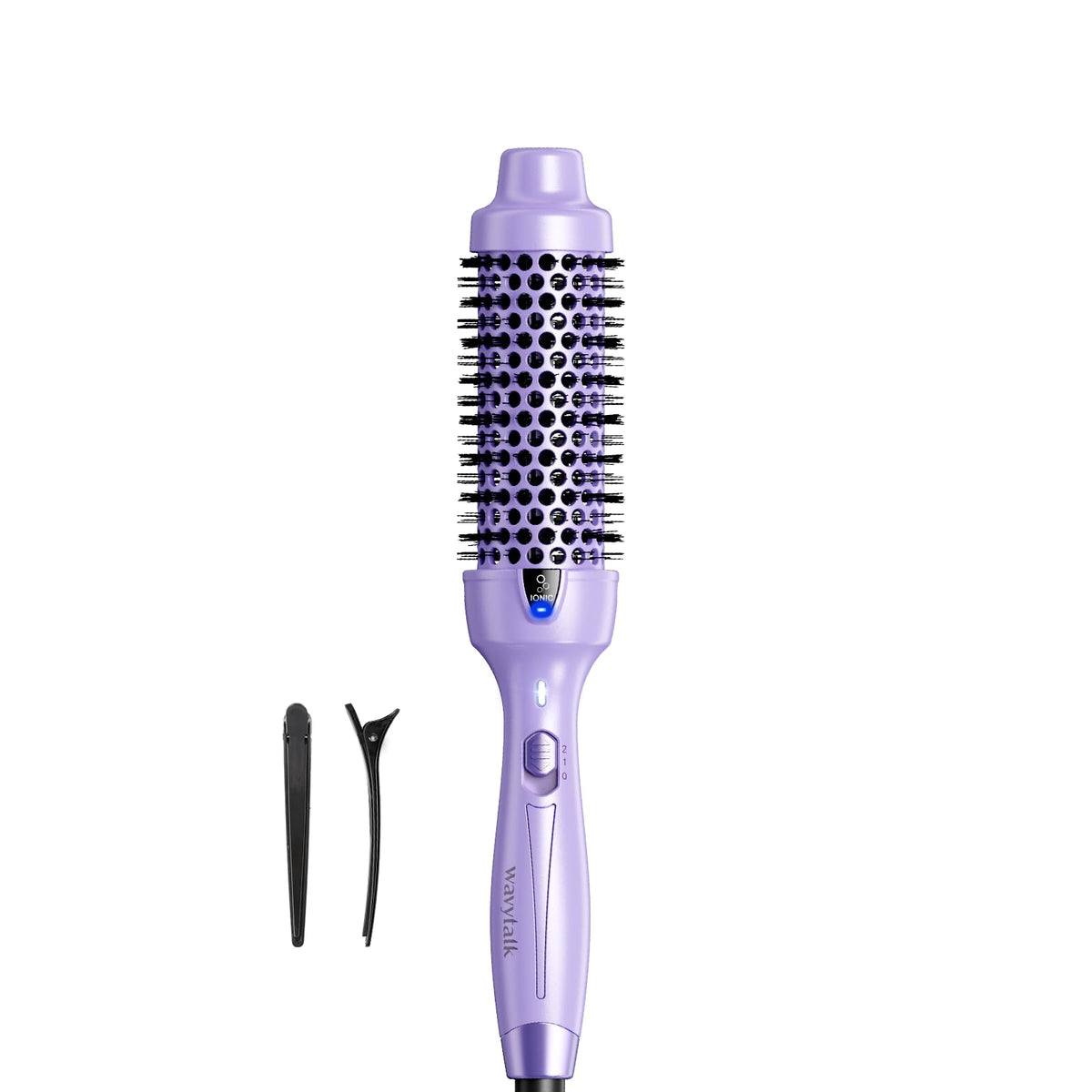 Wavytalk Thermal Brush, 1.5 Inch Blowout Express Ionic Heated Round Brush Creates Blowout Look Effortlessly Achieves Gorgeous Curls, Dual Voltage (Purple)