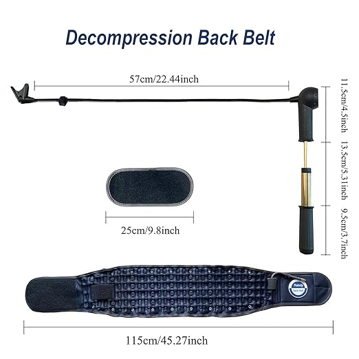 Decompression Back Belt,Lumbar Spine Support for Pain Relief,Lower Back Traction Device for Women and Men One Size Fits 29-49 inches Waist