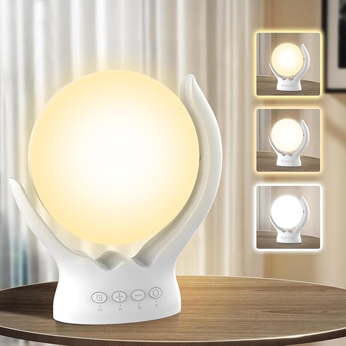 Rotatable Light Therapy Lamp,10000 Lux Sunlight Lamp with UV-Free,3 Color Temperature & 5 Brightness Level & Timer,Therapy Light for Home, Office, Decoration