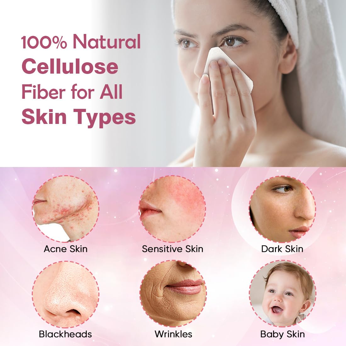 AIDEA 96Count Compressed Facial Sponges White, Reusable Makeup Remover Pads, Travel Essentials, Face Cleansing Pads, Natural Cellulose Cosmetic Spa Sponges for Facial Cleansing, Exfoliating Pads