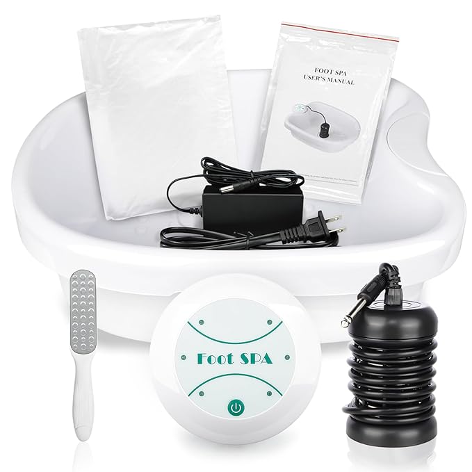 BOEE Ionic Foot Bath Machine with Foot File, Ion Cleanse Detox Bath for Home Use, Regain Vitality and Extra Smooth Feet
