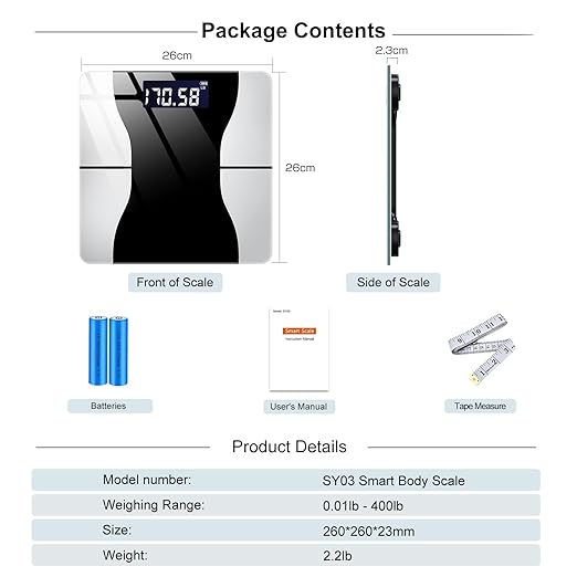 Scale for Body Weight, Weight Scale, Digital Bathroom Scale, Body Scale, Body Weight Scale, High Accurate with Lighted Led Display, Automatic Power On/Off, 400 Lb (Black and White)