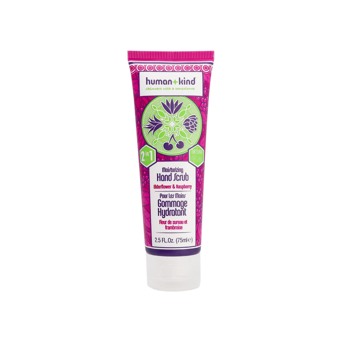 Human+Kind Moisturizing Hand Scrub - Exfoliating Scrubber for Soft, Smooth Hands - Gentle Repair for Dry, Cracked, Peeling Skin - Shea Butter, Dried Raspberry Seeds, and Hydrated Silica - 2.5 oz