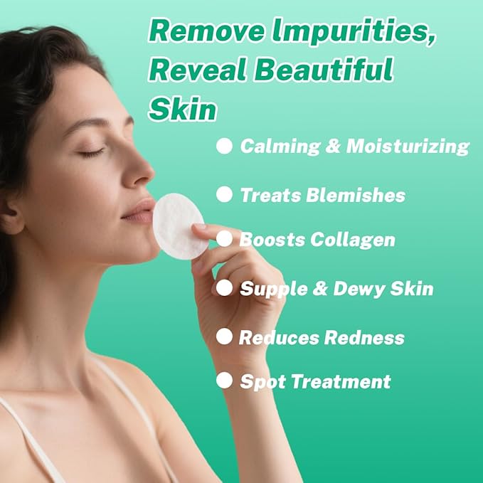 Snail Mucin Toning Polish Pads for Dark Spots & Wrinkles, Korean Skincare with Peptides & Centella and Niacinamide Skin Treatment, 100 Count