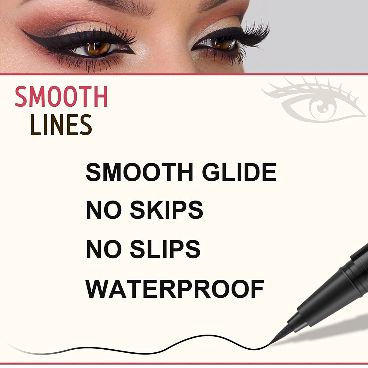 LAVONE Eyebrow Stamp Pencil Kit - Makeup Brow Stamp Trio with Waterproof Eyebrow Pencil, Eyeliner, Pomade, Dual-ended Brush - Caramel