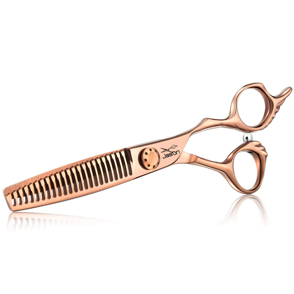 JASON 6" Hair Texturizing Scissors, 23 Teeth Hair Texture Shears Professional Blending Hair Thinning Scissor for Barber, Hairdresser, Stylist, Women and Men, Wing-Shaped Engraving Handle