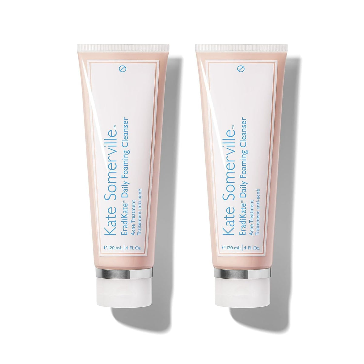 Kate Somerville EradiKate 3% Sulfur Daily Foaming Cleanser Acne Treatment – Clinically Formulated Medicated Face Wash Balances Skin and Cleans Pores, 2-Pack of 4 Fl Oz Each