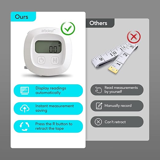 arboleaf Scale for Body Weight and Fat, High Accuracy Digital Smart Bathroom Scale, Digital Body Measuring Tape, 60in Body Tape Measure, Bluetooth Measuring Tape for Body Measurements,