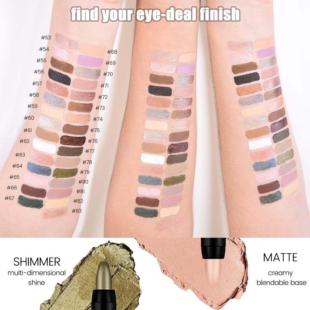 Baby Pink Matte Cream Eye Shadow Stick Makeup for Women, Baby Pink Matte Eyeliner Pencil Eyeshadow Brightener Stick for Eyes, Waterproof Eyeshadow Applicator Blendable sombras para ojos 65#
