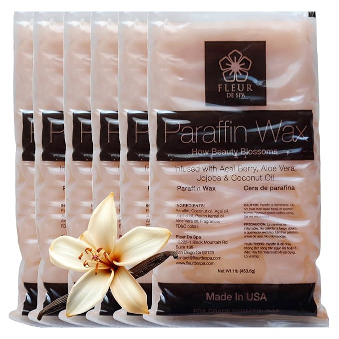 Premium Paraffin Wax Refills - Made in USA - Enhanced and Rich Oil Infusion of Coconut and Jojobo for Luxurious Spa and Home Use on Hands and Feet