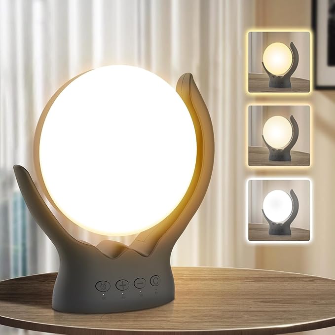 Voraiya Light Therapy Lamp, UV-Free 10000 Lux, Rotatable Happy Sunlight With 5 Brightness & 3 Color Temperature, Timer & Memory Function, Daylight for Bedroom, Office