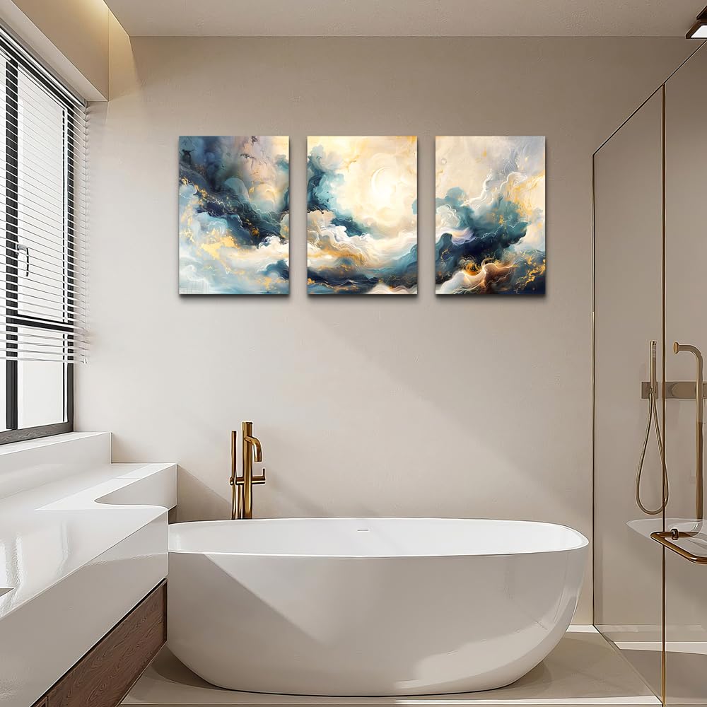 TTHYUEWS Canvas Wall Art For Living Room Modern Wall Decor For Bedroom Office Wall Decorations Minimalism Abstract Ink Paintings Framed Canvas Prints Wall Pictures Art Bathroom Home Decor 3 Piece