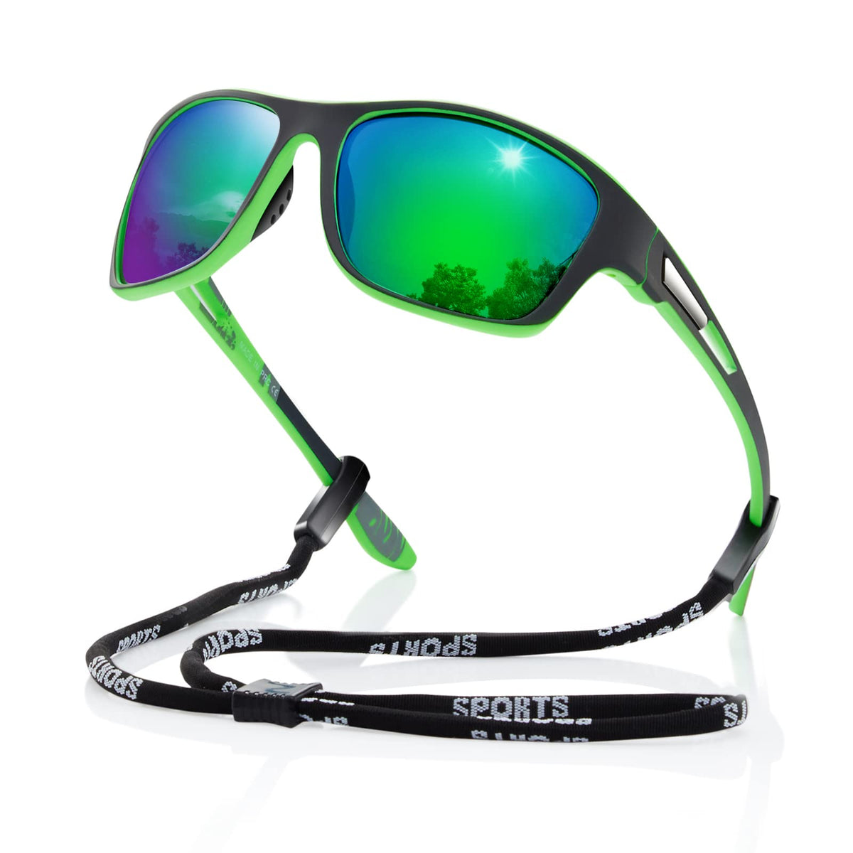 suoso Polarized Sports Sunglasses for Men: UV400 Protection Glasses Womens Wrap Around Goggles for Driving Fishing