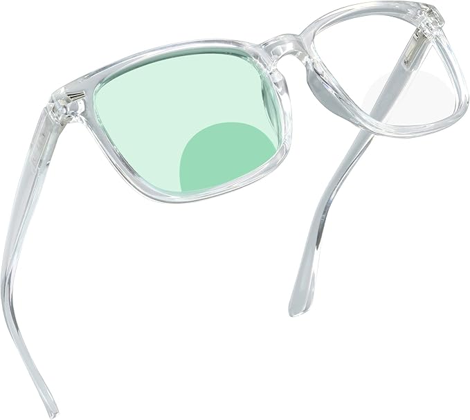 YEIN Bifocal Reading Glasses with Blue Light Blocking Lenses, Bifocal Reader for Women and Men, Vintage Square frame with Spring Hinge (+0.50/+2.75 magnification)