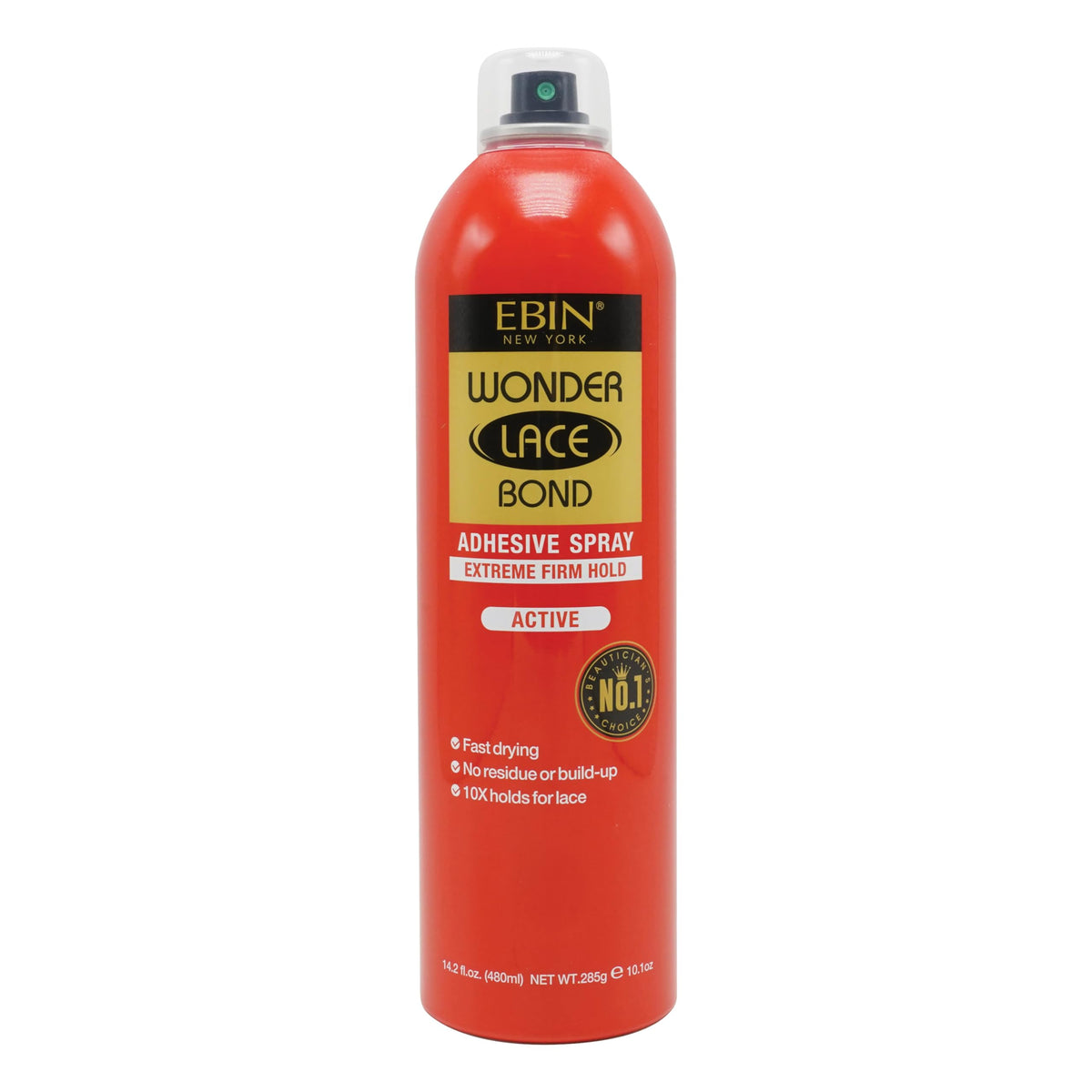 Wonder Lace Bond Adhesive Spray - Active 14.2fl.oz./420ml | Fast Drying, No Residue, Long Lasting Formula with Protecting Edges Lace Front Wig Bond