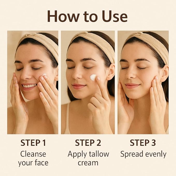 wuliao Grass Fed Tallow & Honey Balm – Organic Whipped Beef Tallow Cream with Manuka Honey, Cold-Pressed Olive Oil & Beeswax – Natural Face & Body Moisturizer for Dry, Sensitive Skin