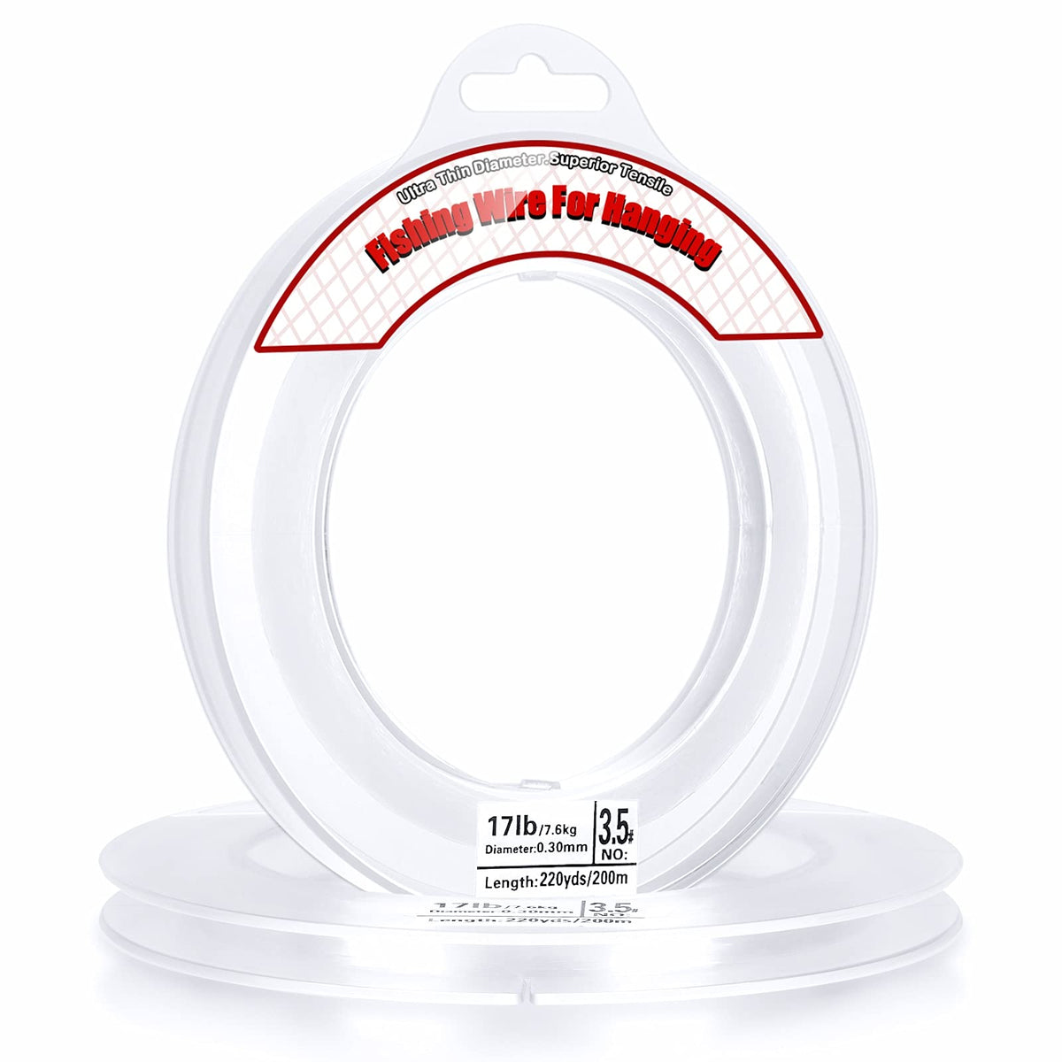 Fishing Line Clear, Acejoz 656FT Clear Fishing Wire for Hanging, 200 Meters 0.3mm Nylon String Supports 17 Pounds, Invisible Fishing Line for Balloon Garland Hanging Decorations Beading and Crafts…