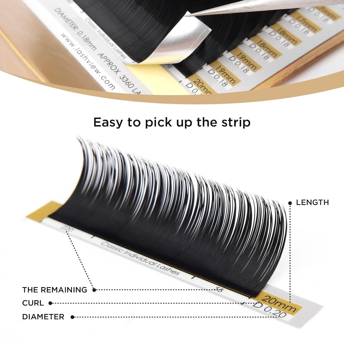 LASHVIEW Eyelash Extensions,Individual Lashes,Premium Single&Classic Lases,0.15 D Curl Thickness 12mm,3D Natural Semi Permanent Eyelashes,Soft Application-friendly, Lashes