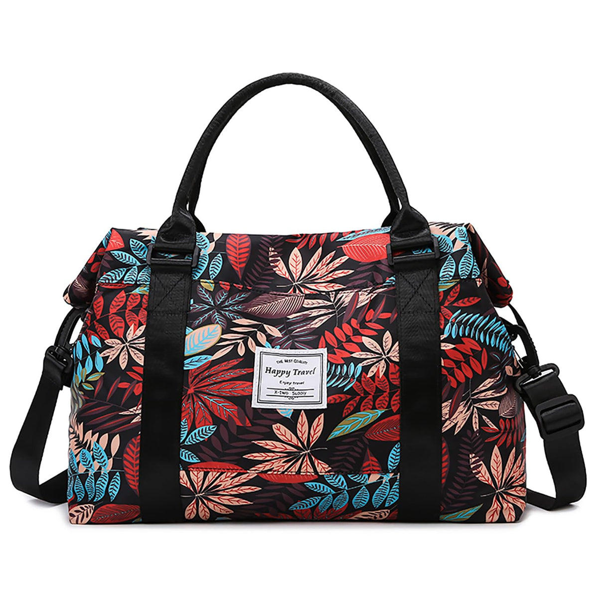 Travel Duffle Bag Weekender Overnight Bag Gym Tote Bag with Dry and Wet Separated Pocket for Women Girls Shoulder Bag Workout Duffel Bag Water Resistant (colorful leaves)