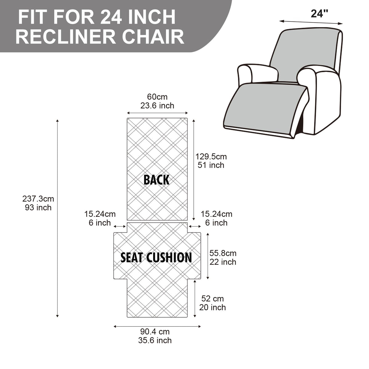 YUEANG Recliner Chair Covers Waterproof 100% Recliner Cover Chair Covers for Recliners Non-Slip Pet Protector Furniture Covers Recliner Sofa Cover for Kid Dog, Navy Blue