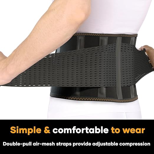PLUS Lower Back Brace for Lifting at Work with Ergonomic Dimensional Lumbar Pad - Back Support Belt for Pain Relief for Men and Women - Medical Grade Orthopedic Waist Compression (3X-Large)
