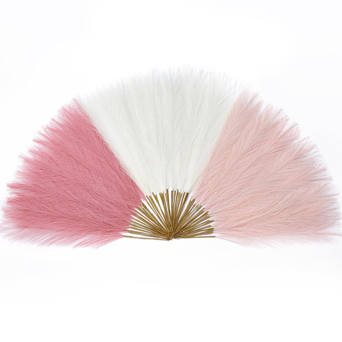 Serwalin 60 Pcs Pink Pampas Grass Decor, 17.7" Faux Pampas Grass, Short Artificial Fluffy Pompas Grass Vase Filler Flower Arrangement for Boho Home Wedding Living Room Wall Party Decoration