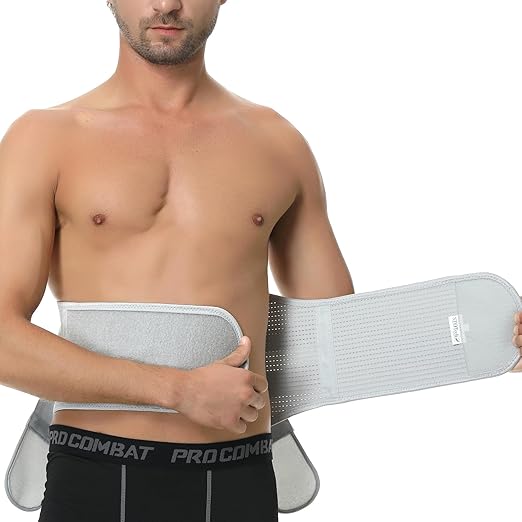 NeoTech Care Back Support Belt - Breathable & Adjustable Lower Back Brace - Double Pull Compression Straps (Grey, Size XL)