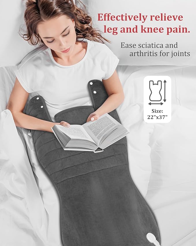 Heating Pad for Neck and Shoulders and Back, Heated Pad for Back Pain Relief, Heat Pads for Women, Gifts for Mom Grandma, Mothers Day, Birthday Gifts for Men Dad, 6 Heat Settings, 4 Auto-Off, 22"x37"