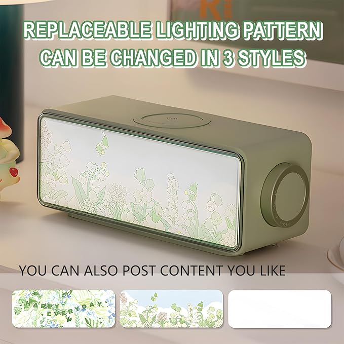 White Noise Sound Machine-4 in1 Night Light Sound Machine for Sleep,Sound Machine/Light-up Painting/Bluetooth Speaker/Wireless Charging,4 Soothing Sounds,for Baby,Kids,and Adults
