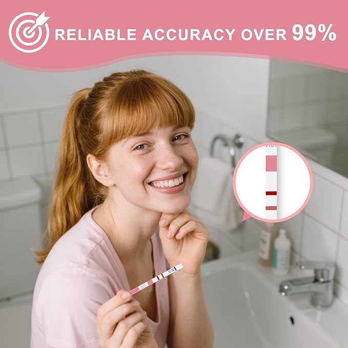 Pregnancy Test Strips with Urine Cups, hCG Detection Home Pregnancy Test, Sensitive & Over 99% Accurate, 10 Count Individually Wrapped, Rapid Prenancy Tests Kit 5mm Wider 25mIU/mL